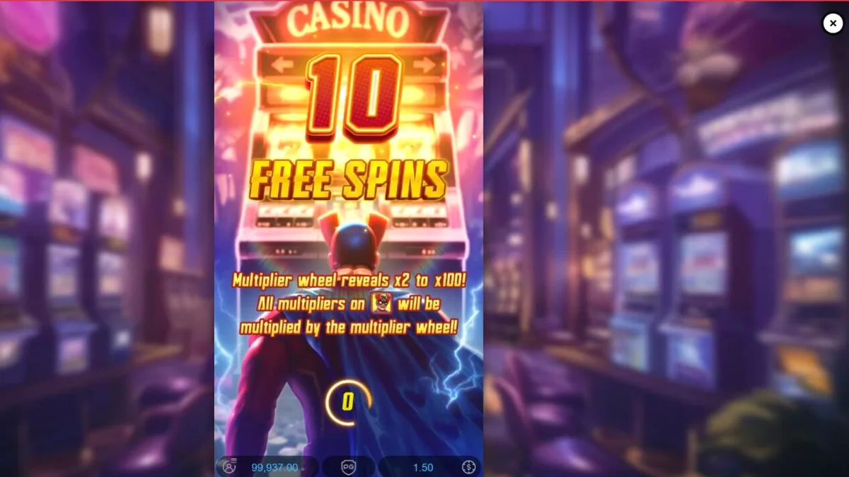 Pahlawan super neon di slot Super Wildrix